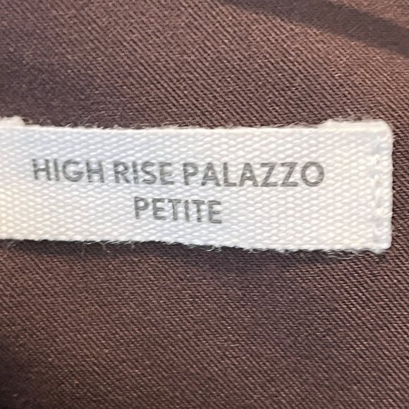 Loft Outlet High Rise Palazzo 10 Petite Wide Leg Trousers Brown Slacks Classic - Picture 7 of 15